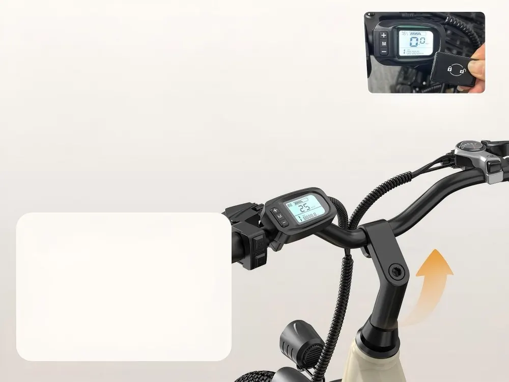 Vélo électrique Aairsk SU7 couleur beige avec batterie 13Ah