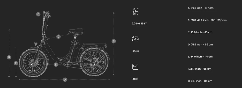 Vélo électrique pliant DYU C9, unisexe pour tous