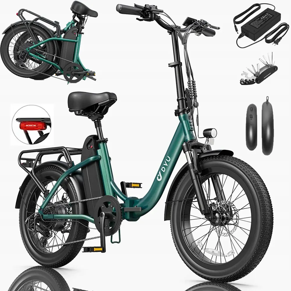Vélo électrique pliant DYU C9 avec batterie 15.6Ah et freins à huile