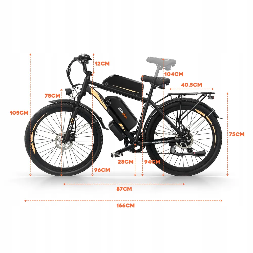 Cadre en aluminium du vélo électrique EMOKO EC27 robuste et léger