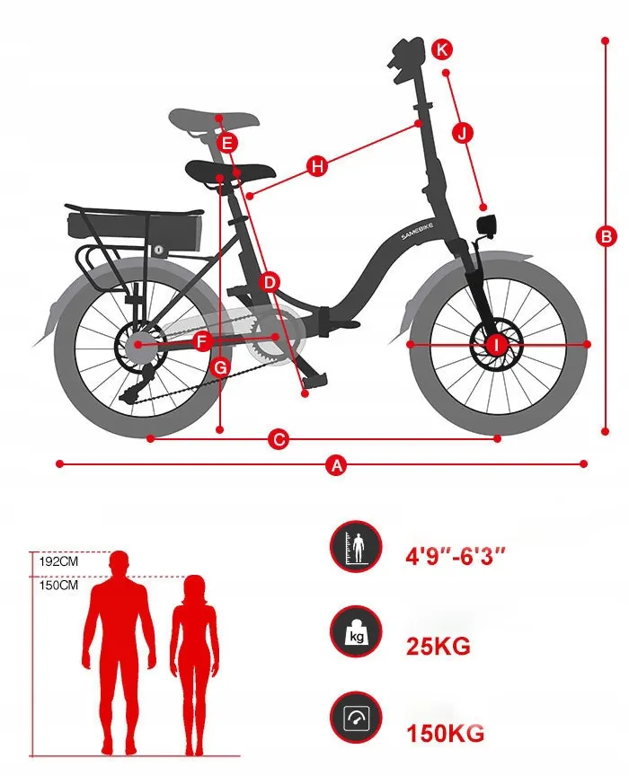 Vélo électrique pliant avec dérailleur externe pour campus et trajets