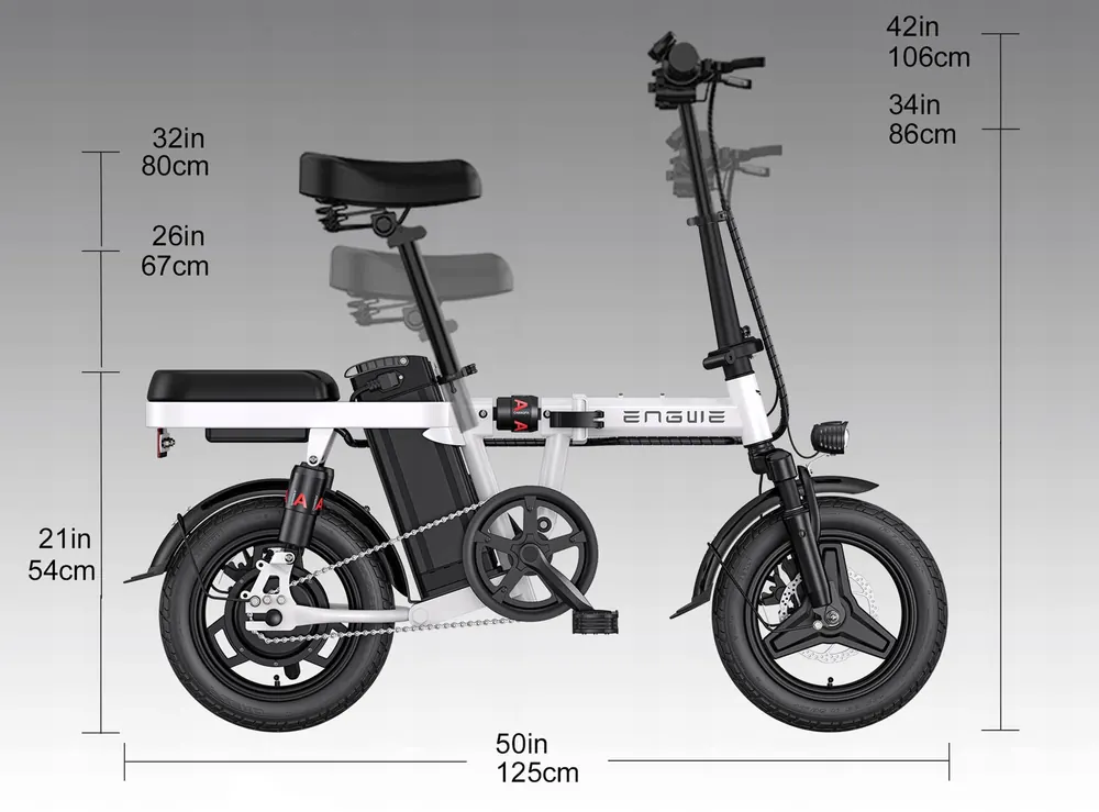 Cadre 14 pouces du vélo électrique pliant ENGWE T14