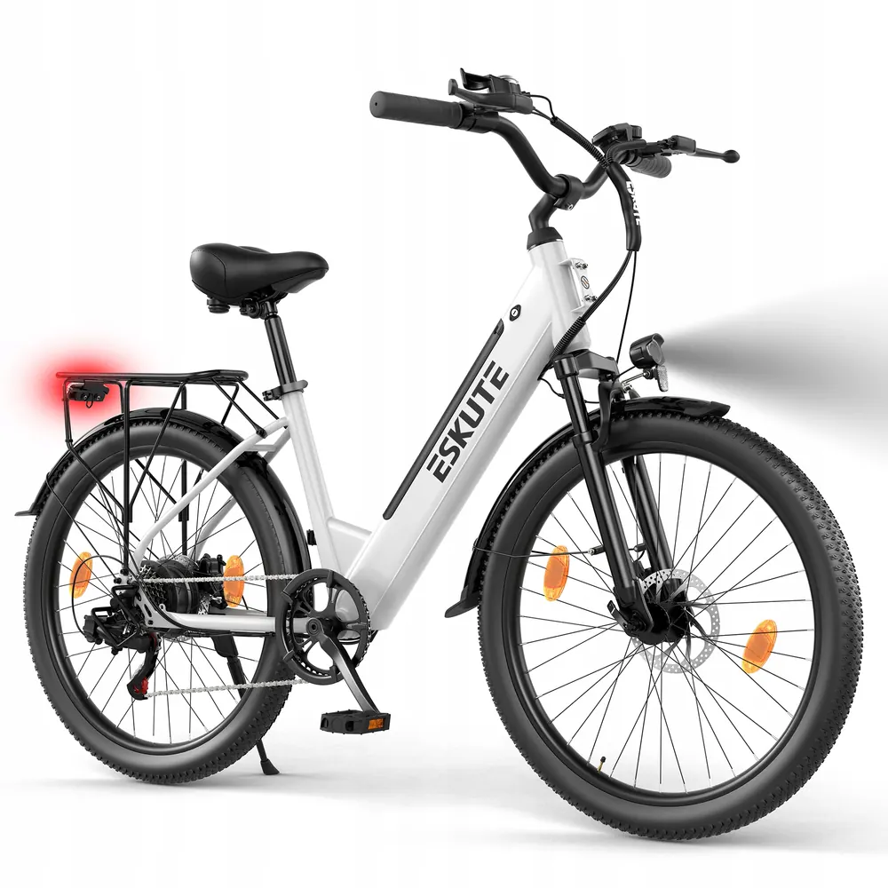 Vélo électrique ESKUTE C100 Plus 26 pouces dans son emballage d'origine