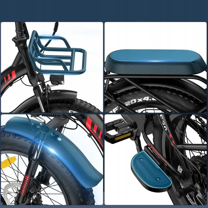 Modèle FAFREES F20 MAX en rouge avec moteur 250W SHIMANO