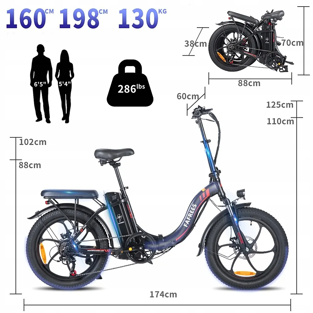 Fafrees F20 pliant en aluminium, poids total 30,7 kg avec emballage