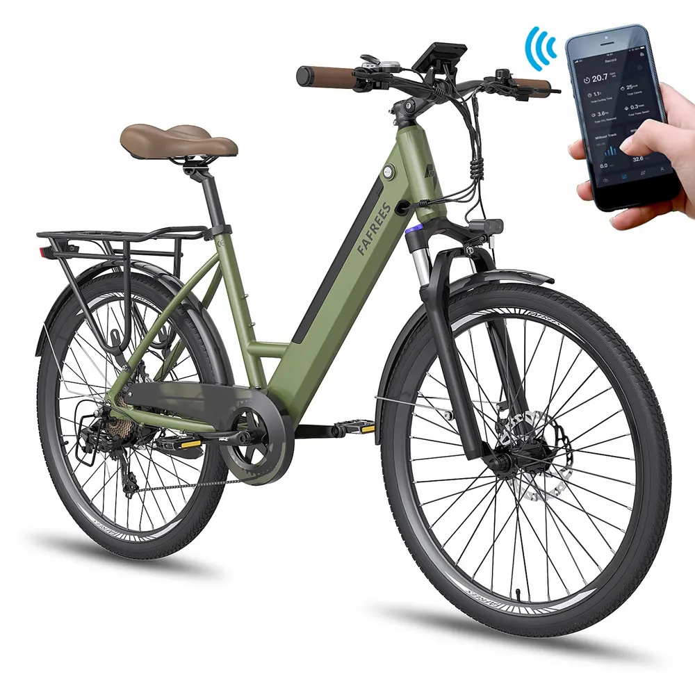 Fafrees F26 Pro supportant charge maximale 120 kg, vélo électrique vert robuste
