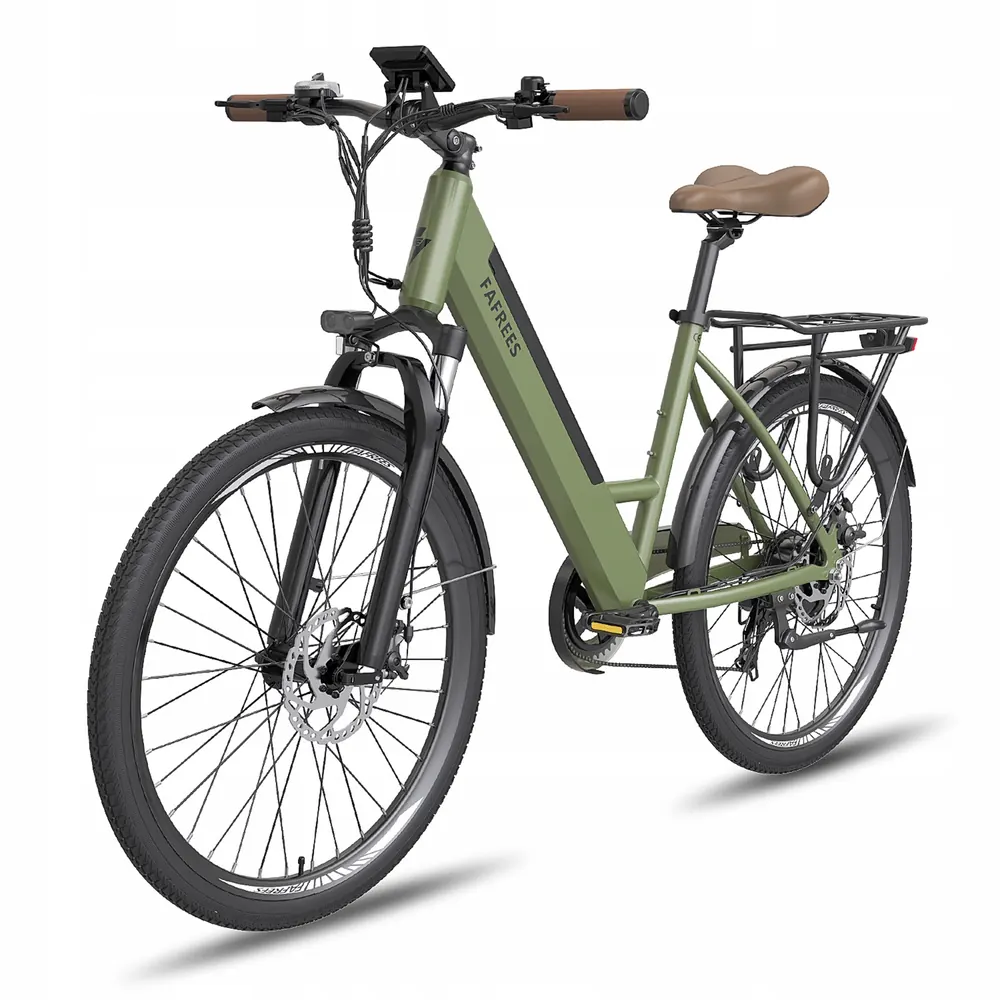 Vélo électrique Fafrees F26 Pro vert avec cadre aluminium 18 pouces et roues 26 pouces