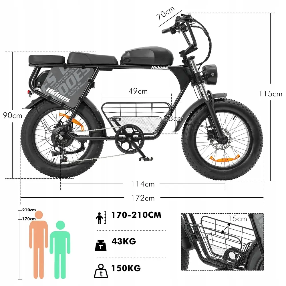 HIDOES B9 Fat Tire Électrique image 14