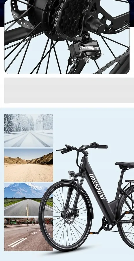 Vélo électrique ONESPORT OT12 blanc 36V 13Ah 250W