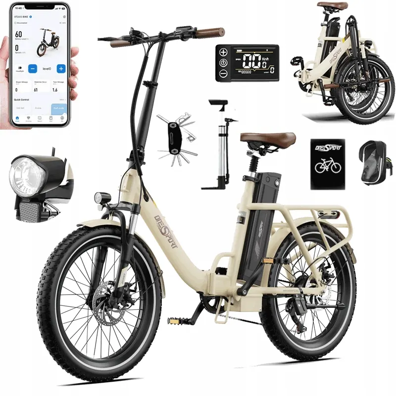 Vélo électrique pliant ONESPORT OT16-2 avec pneus 20x3.0 et autonomie 120 km