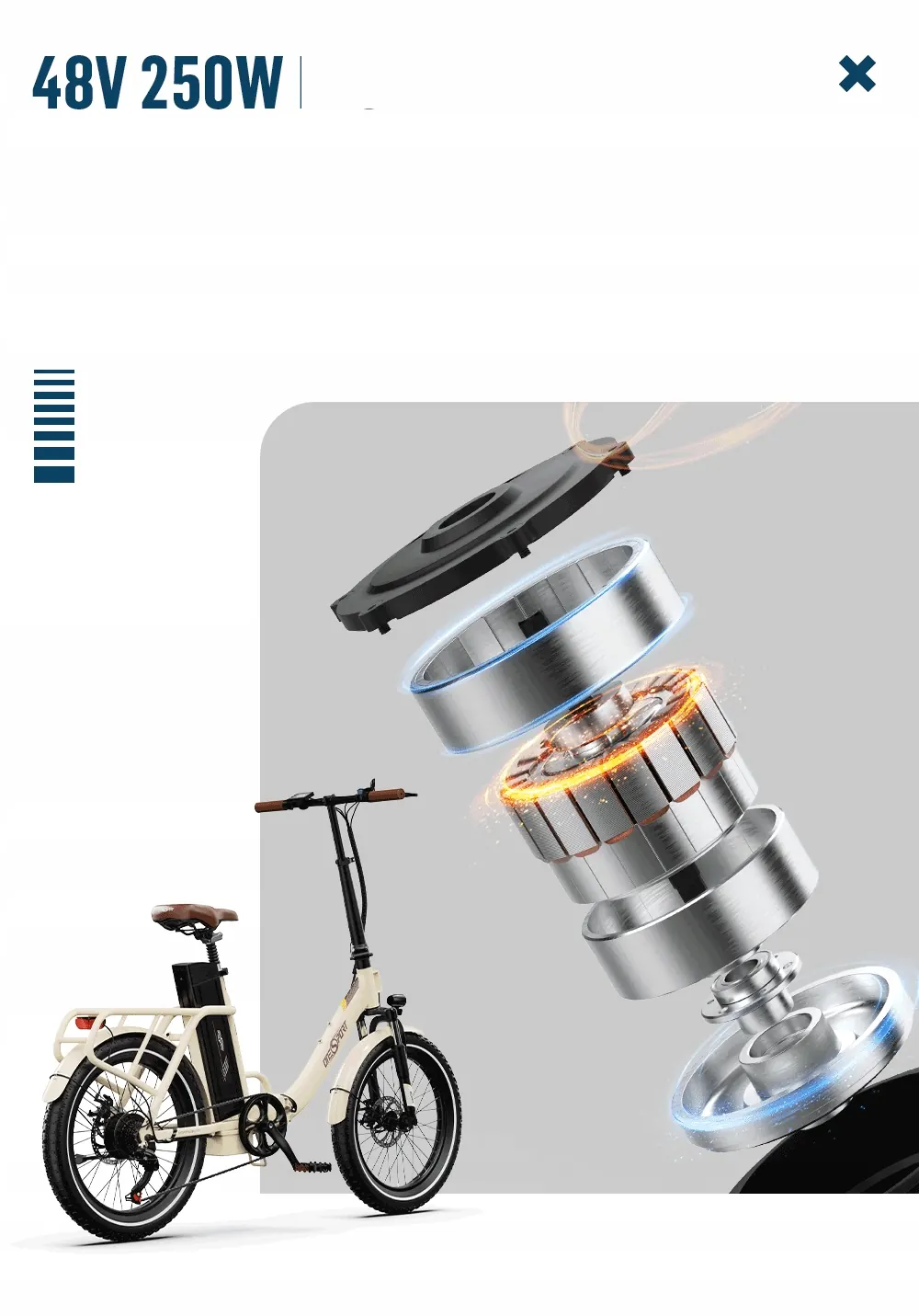 Roue de 20 pouces du vélo électrique pliant ONESPORT OT16-2
