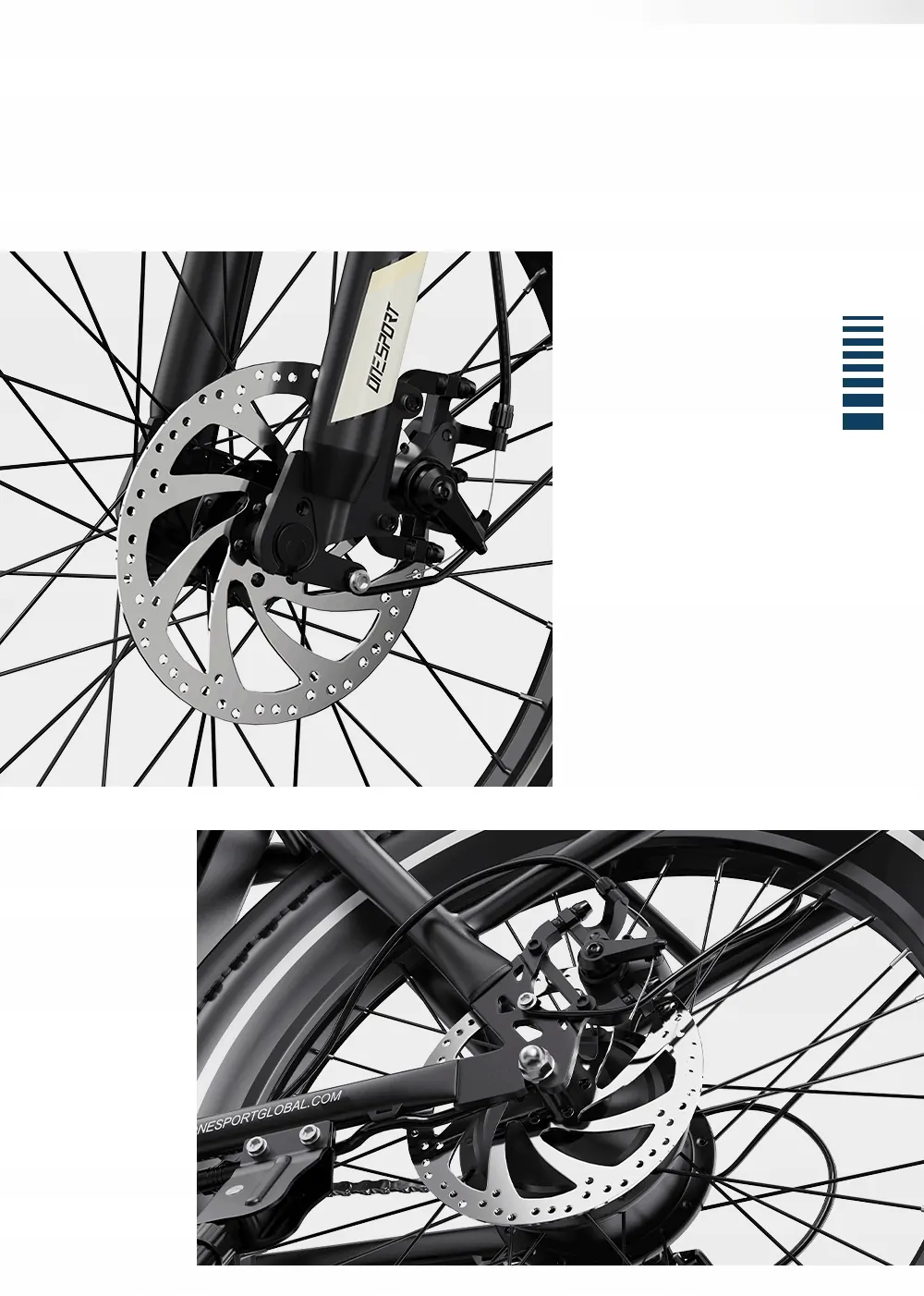 Moteur 250W du vélo électrique pliant ONESPORT OT16-2 avec batterie 48V