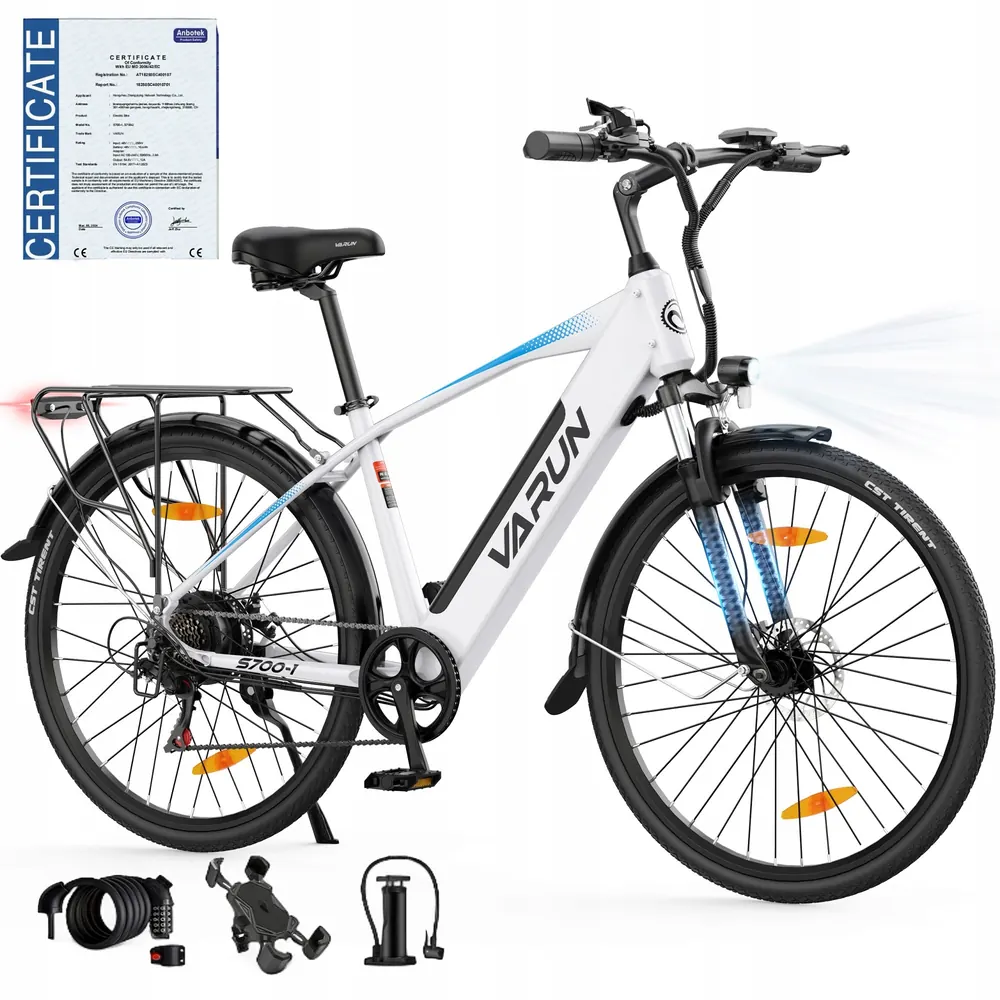 Varun S700-1 blanc avec batterie 250W et autonomie 45 km